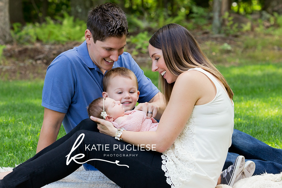 Home newborn family session in CT