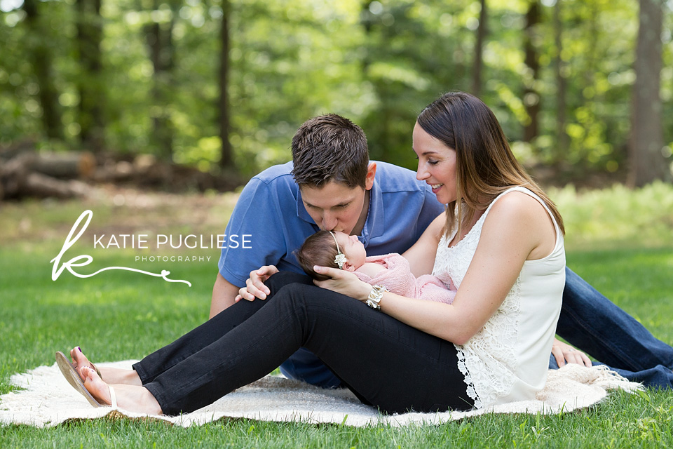 Home newborn family session in CT