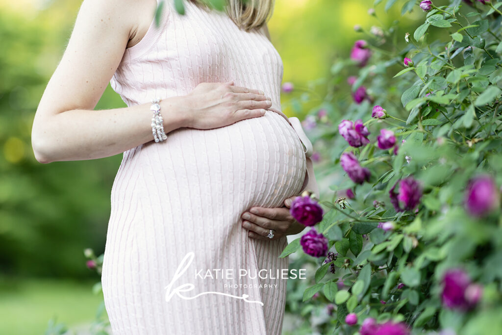 Expecting mother photographed during a natural maternity session in Connecticut