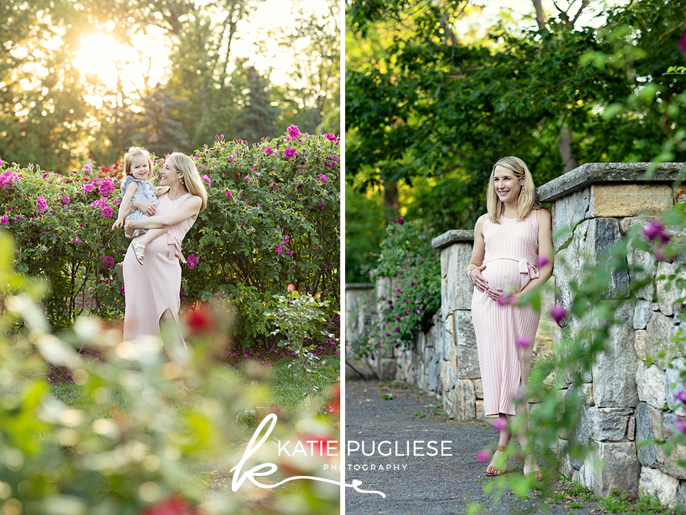 Maternity photography session in Connecticut celebrating motherhood outdoors