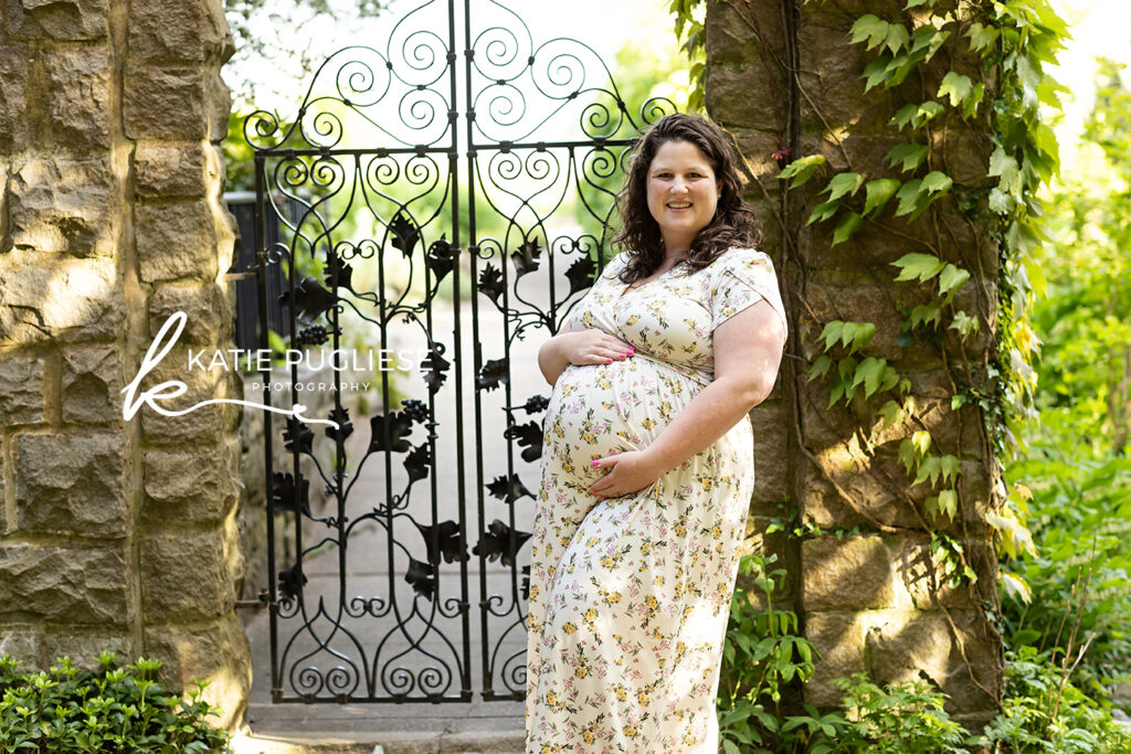 Maternity photography session in Connecticut celebrating motherhood outdoors