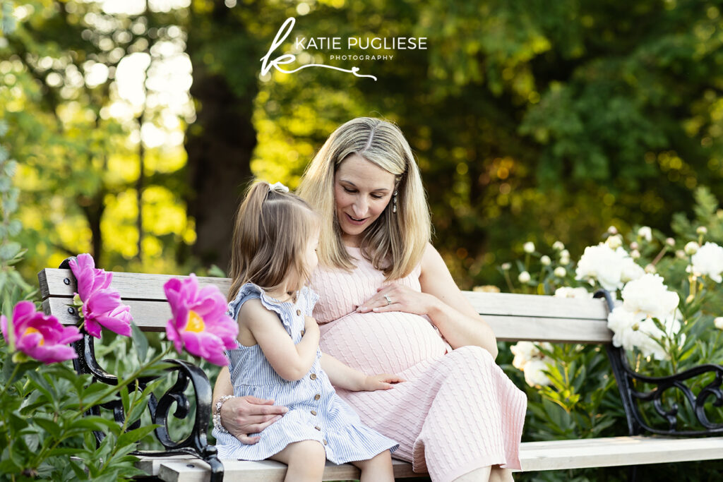 Maternity photography session in Connecticut celebrating motherhood outdoors