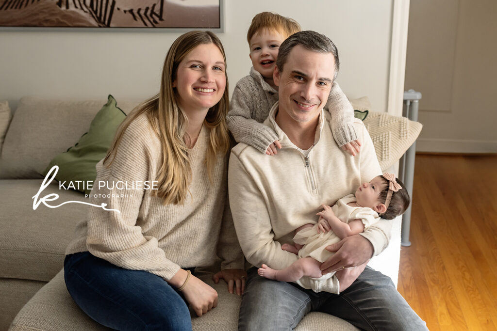 Newborn baby photographed at home in Connecticut with a calm, natural style