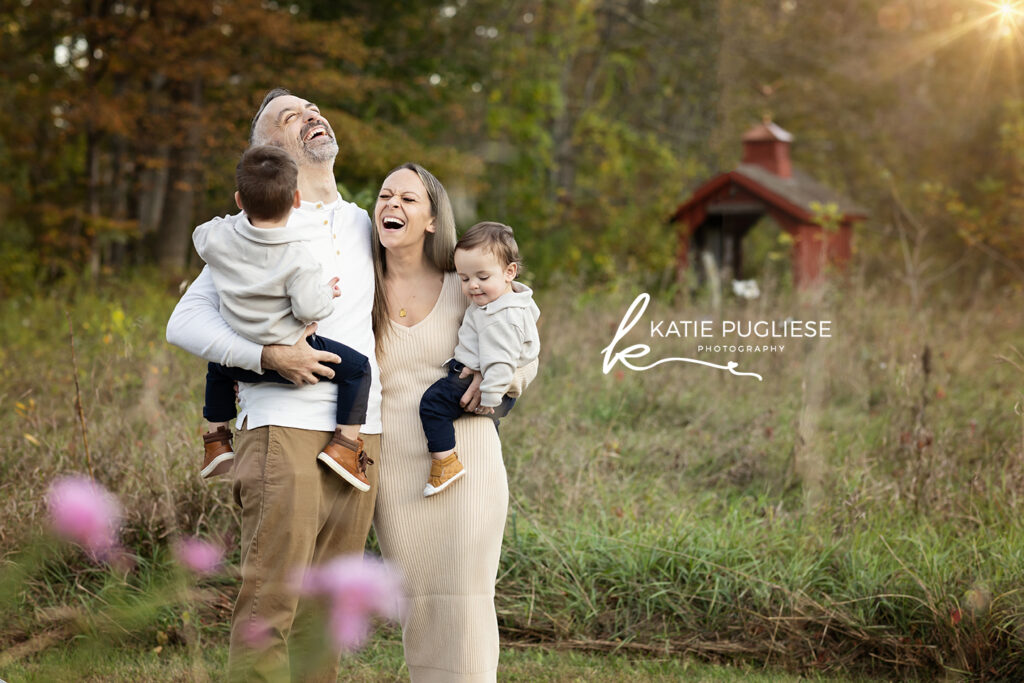 Parents and children photographed together during a lifestyle family session in Connecticut