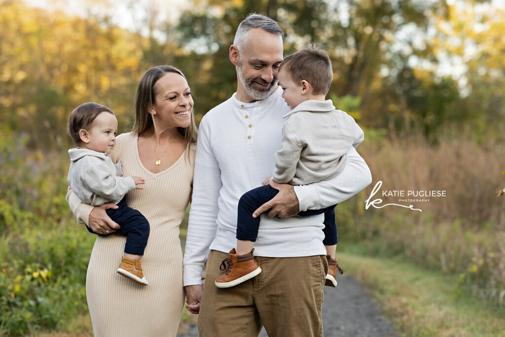 Parents and children photographed together during a lifestyle family session in Connecticut
