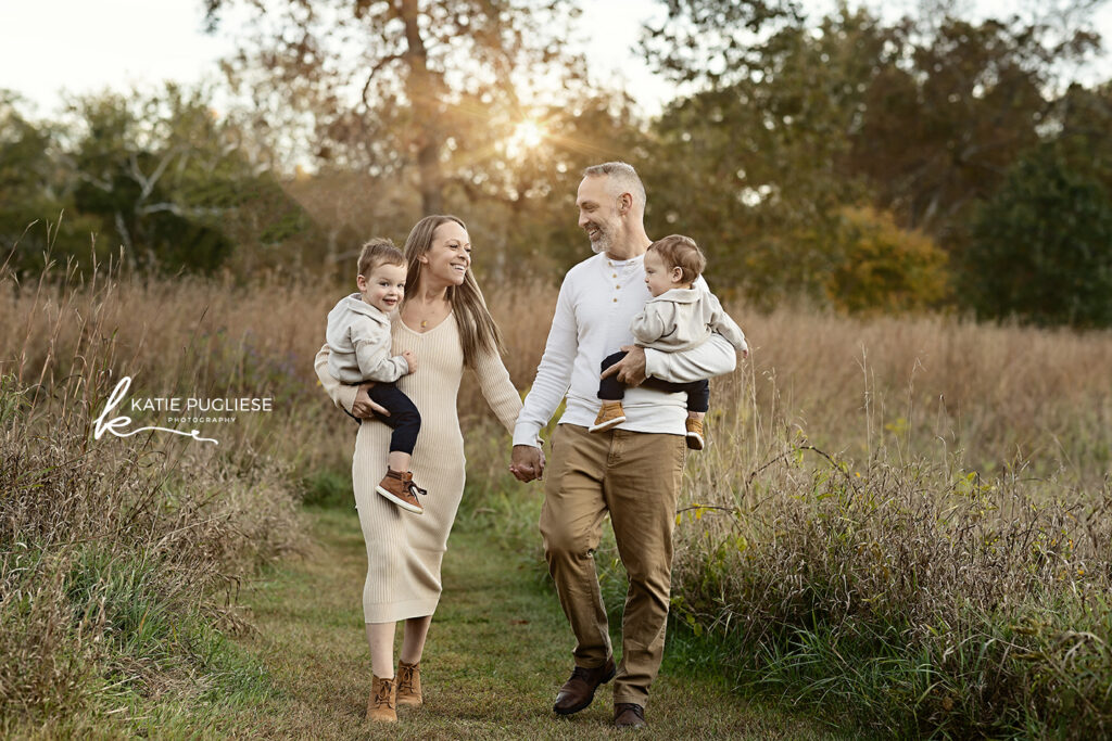 Parents and children photographed together during a lifestyle family session in Connecticut